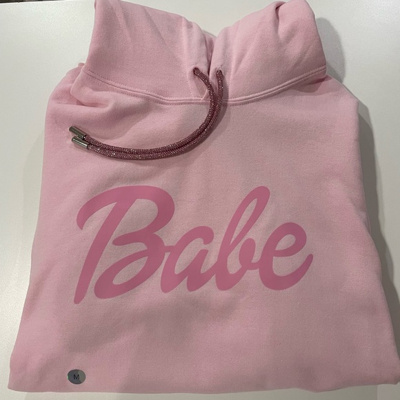Brand New, Never Worn Babe Hoodie with Bling Rhinestone Hoodie Rope - Picture 1 of 1